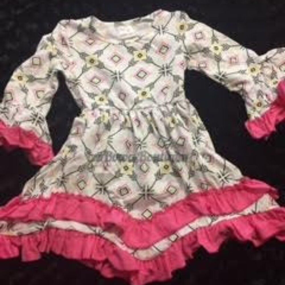 Pink Arrows Boho Dress  3276  2XL 6-7 years  NWT Boutique
